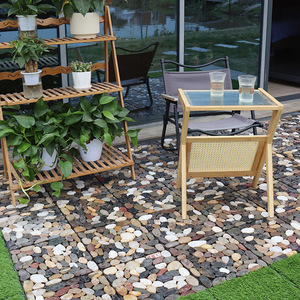 Nuevo diseño Smooth River Stone Mármol Múltiples estilos de colores Jardín al aire libre Suelo de retazos entrelazado - Product Image 6