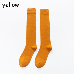 Femmes automne coton épaissi solide demi-longueur <span class=keywords><strong>bas</strong></span> noir filles genou haute étudiant chaussettes - Product Image 6