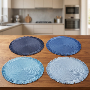Tovaglietta di Carta Villa d'Este Home Tivoli con Stampa Floreale Sfumata Oceano, Tessuta a Mano, 4 Tonalità di Blu, Monouso, Lavabile, Logo Personalizzabile - Product Image 3