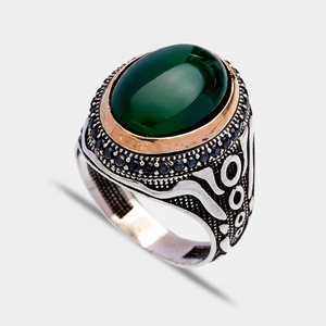 Anillo Clásico Auténtico de Circonita para Hombre, Chapado en Rodio, Plata de Ley 925, Joyería Turca al por Mayor - Product Image 2