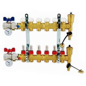 Colector de Distribución de 8 Vías Sin Bypass para Sistemas HVAC - Product Image 1