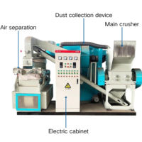 Granulateur de câbles en cuivre pour recyclage, moteur 300-400 kg/h, système de broyage et de séparation automatique pour cuivre et plastique entièrement recyclés