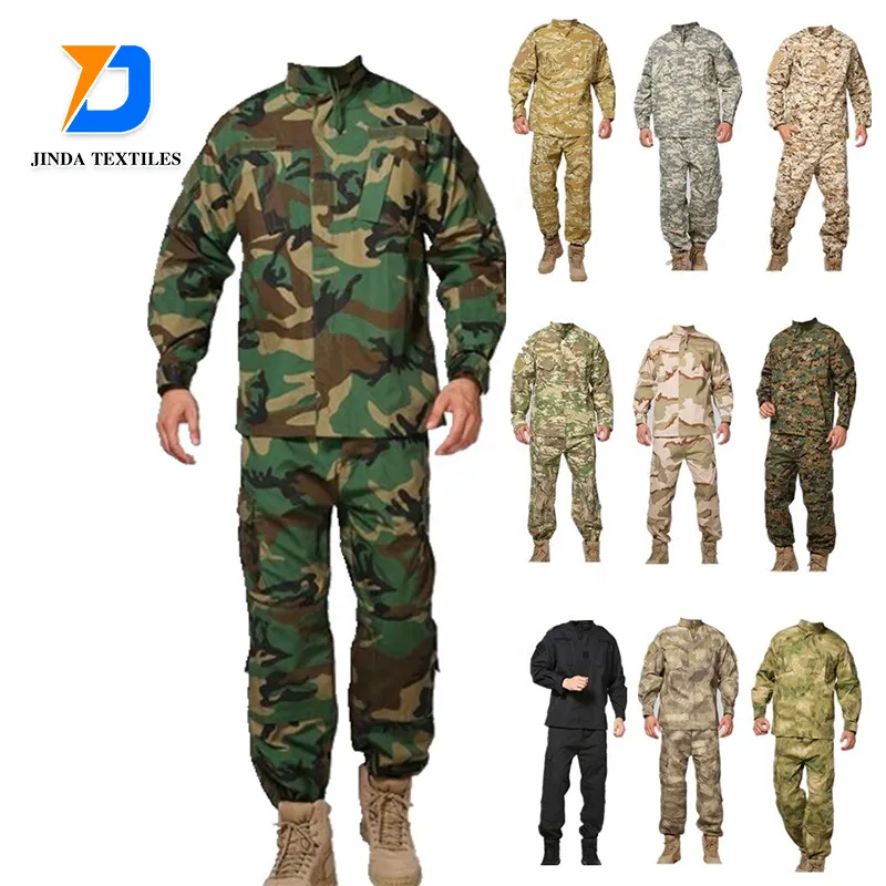 Jinda digital 65% Polyester 35% coton mélangé tissé imperméable polyester coton ripstop camouflage tissu