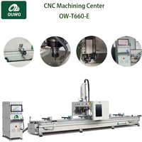 Centre d'usinage CNC 4 axes OUWO 7000 mm pour le perçage, le fraisage et le chanfreinage de profilés en aluminium robustes, machines pour la fabrication de fenêtres et de portes