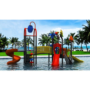 Jeux d'eau d'extérieur pour enfants sur le thème de l'océan, en LLDPE et en acier, ensembles de jeux aquatiques colorés, toboggans amusants pour l'été - Product Image 4