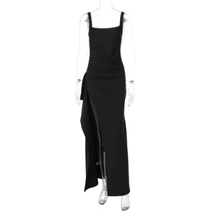 Vestido de Festa Maxi Elegante com Logo Personalizado para Mulheres, Vestido Longo Sexy com Costas Descobertas e Fenda Alta para Aniversário - Product Image 4
