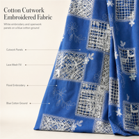 Tissu en coton brodé à œillets, tissu uni, tissu tulle pour robes de femme, défilés de mode, chemises créatives, sacs - Fabrication OEM&ODM