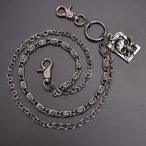 Cadena de cintura de metal punk con diseño de esqueleto, doble capa, color bronce, estilo hip hop, cadena corporal de moda, accesorio de Halloween, cadena para pantalones de hombre - Product Image 3