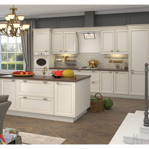 KUCU Foshan ตู้เก็บของประตูตู้ห้องครัว,เครื่องเชกเกอร์ PVC สีเทาสำหรับเกาะทันสมัย - Product Image 5