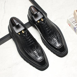 Zapatos Oxford de Vestir para Hombre, Estilo Británico Vintage, Cuero Charol Brillante, Punta Cuadrada Tallada, Zapatos Formales con Aumento de Altura para Boda - Product Image 6