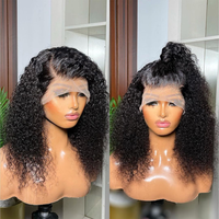 Perruques Courtes Bob Frisées Kinky Pas Chères en Cheveux Humains Brésiliens, Perruques Lace Front pour Femmes Noires, Perruques Frontales HD Sans Colle en Cheveux Humains