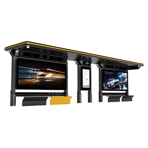 Low Power Galvanized Metal Bus Stop Shelter with LED Light Box