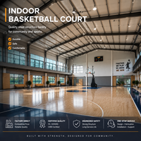 Structure en acier pour arène de basketball intérieure, configuration multi-terrains, aménagement commercial, usine certifiée ISO9001