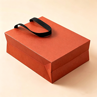Sacs fourre-tout de luxe en papier kraft orange, écologiques, robustes, avec poignées en corde épaisse, logo personnalisé pour cadeaux et artisanat