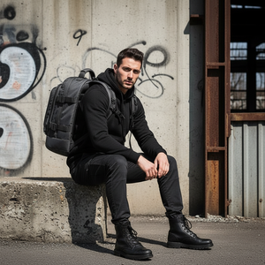 Mochila Táctica de Gran Capacidad, Color Gris, Impermeable, Anti-Robo, con Bolsa de PVC, para Senderismo, Camping y Expediciones - Product Image 3