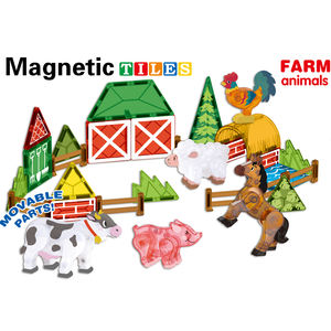 Animaux <span class=keywords><strong>de</strong></span> <span class=keywords><strong>la</strong></span> <span class=keywords><strong>ferme</strong></span> Imagination jouets créativité Montessori jouets éducatifs carreaux <span class=keywords><strong>de</strong></span> construction magnétiques carreaux magnétiques - Product Image 1