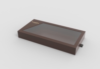 Caja de papel personalizada con ventanas transparentes de Pvc, cajón de papel deslizante para embalaje de regalo