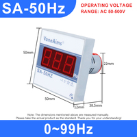 SA-50 Digital Display AC Ammeter 22mm Diameter instalasi 0-100A rentang persegi 500V meteran voltase kategori produk