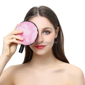 निजी लेबल Microfiber धो सकते हैं कपास चेहरे की सफाई मेकअप पाउडर जादू पदच्युत पुन: प्रयोज्य मेकअप पदच्युत पैड