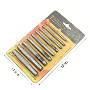 Ensemble de 9 poinçons à trous ronds, 2,5-10 mm, en acier au carbone, outils de poinçonnage pour ceintures en cuir, pour le bricolage et la couture à la main - Product Image 2