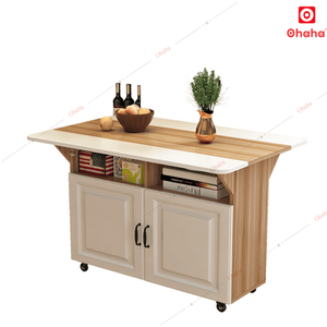 Good Price Smart <b>Folding</b> Dining <b>Tables</b> Combined With Storage Cabinet Rotating Wheels for Easy Movement BA032 Smart Foldable Dini - Product Image 6
