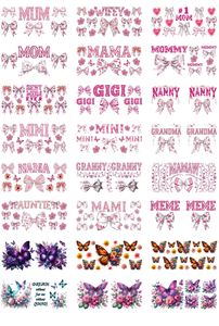 100 + UV DTF สติ๊กเกอร์<span class=keywords><strong>ห่อ</strong></span>ถ้วย Coquette โบว์แก้ว16ออนซ์สามารถห่อ Mama ลูกไม้สีชมพูถ้วยยูวีที่ห่อสติกเกอร์ Toile สีฟ้าสำหรับใช้16ออนซ์ - Product Image 4