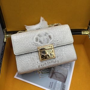 Sac à bandoulière en cuir de crocodile, sac à main vintage avec fermoir doré, sac bandoulière à chaîne pour femme, sac à rabat décontracté pour femme - Product Image 3
