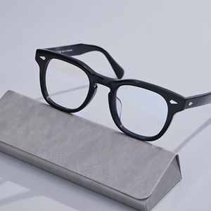 Montures de lunettes carrées rétro faites à la main en acétate, dégradé grain de bois d'olivier, lunettes optiques pour hommes et femmes, style geek chic académique - Product Image 3