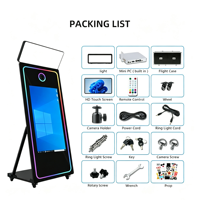 Mesin Photo Booth Cermin Ajaib Set Lengkap Selfie Bingkai Foto LED Layar Besar yang Dapat Disesuaikan, Terlaris untuk Pernikahan, Berbahan Logam Tempered