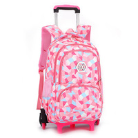 Sac à dos scolaire Primordial pour étudiants secondaires, style Oxford, à six roues, pour monter les escaliers, avec poignée télescopique et design de glissière