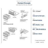 Connecteur IDC RAST 5 3625, connecteur fil-circuit imprimé à isolation par déplacement, pas de 5,0 mm, pour appareils électroménagers, 250 V, 16 A, 2/3/4 pôles