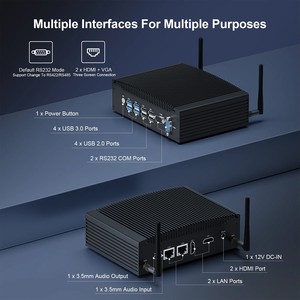 HYSTOU Computadora de Escritorio Industrial sin Ventilador I7 10610 2HD 4K Quad <span class=keywords><strong>Core</strong></span> Nuevo DDR4 AU US CN EU JP UK - Product Image 3