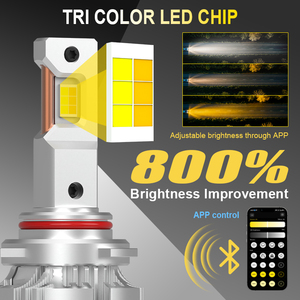 Gview xác thực g18w 9012 Bluetooth App <span class=keywords><strong>Led</strong></span> Đèn Pha Kit Ba điều chỉnh chế độ chiếu sáng 130W 40000lm Tuổi thọ dài 50000 giờ - Product Image 3