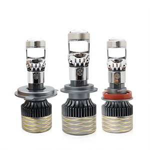 JHS Super Bright Mini <span class=keywords><strong>Bi</strong></span> LED Projector Lens Bulb Fan Cooling 6000K High Low Beam H4 H7 H11 Car LED Headlight Manufacturer OEM - Product Image 1