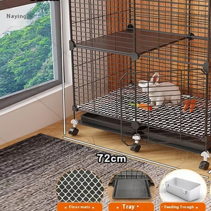 Cage d'élevage de lapins cochons hollandais extra large motif solide toilette automatique en plastique pour le nettoyage des excréments à usage domestique - Product Image 3