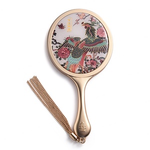 Personalized Custom Retro Style Pattern Tassel Portable Hand Held <b>Mirror</b> - Product Image 2