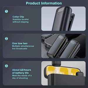 Mikrofon nirkabel K6 tren baru <span class=keywords><strong>2026</strong></span> 6MM kapsul Mini segala arah 48kHz HD peredam kebisingan 20ms latensi - Product Image 6