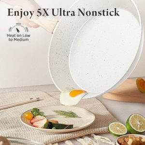 Juego de Ollas y <span class=keywords><strong>Sartenes</strong></span> de Cocina Color Crema, Marca Geling, Fabricante Chino, Juego de Utensilios de Cocina de Cerámica Antiadherentes y <span class=keywords><strong>Saludables</strong></span> - Product Image 4