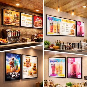 Boîte lumineuse décorative en aluminium mince <span class=keywords><strong>pour</strong></span> affiche, éclairage de menu de restaurant, <span class=keywords><strong>cadre</strong></span> publicitaire LED <span class=keywords><strong>pour</strong></span> la marque de chaîne de restauration rapide - Product Image 2