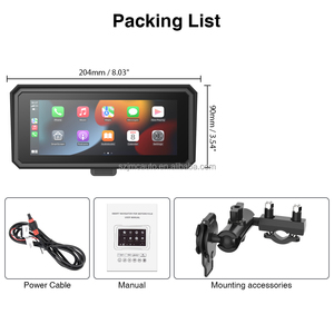 IPX7กันน้ำที่ถอดออกได้ระบบนำทางรถจักรยานยนต์ที่ถอดออกได้อย่างรวดเร็ววงเล็บ6.86นิ้ว CarPlay IPS หน้าจอสัมผัสความสว่าง800nit - Product Image 3