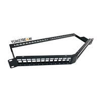 Panneau de brassage RJ45 UTP 1U 24 ports angulaire vide de 19 pouces pour câblage