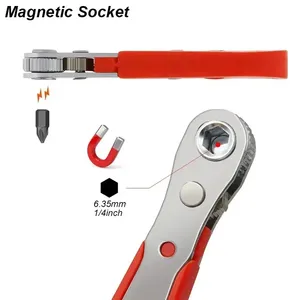 Góc bên phải Ratchet cờ lê tuốc nơ vít ổ cắm Nut Set Metric vít điều khiển bit <span class=keywords><strong>1</strong></span>/<span class=keywords><strong>4</strong></span> hình lục giác xử lý ổ đĩa Torx khe cắm tay công cụ 90 - Product Image 4