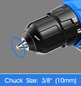 Hehui 20Vコードレスインパクトハンマードリルキット可変速度パワーツールリチウム電池衝撃型衝撃 - Product Image 5