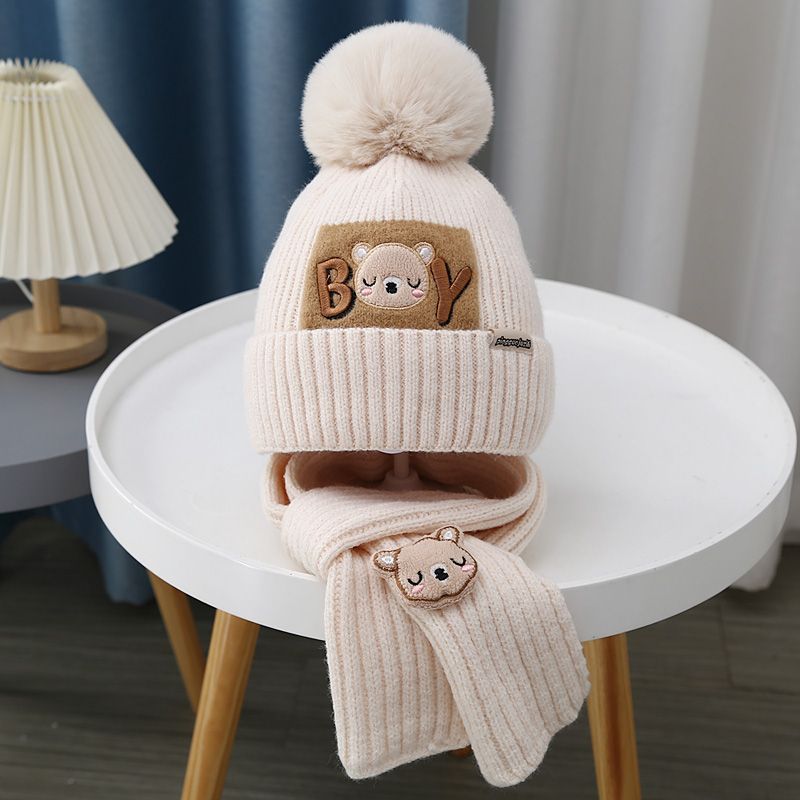 Set due pezzi con testa d'orso - beige