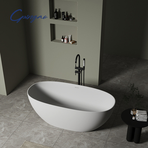 Bañera de piedra artificial con textura de pizarra de diseño moderno para apartamento, bañera de superficie sólida pura Gris <span class=keywords><strong>Cemento</strong></span> de grano de Hotel - Product Image 3