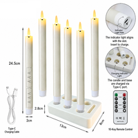 Bougie sans flamme rechargeable USB Type-C, bougie LED à intensité variable avec télécommande pour la décoration de la maison, de l'hôtel et du restaurant