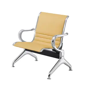 Gran oferta, silla de enlace de Banco de espera, silla de asiento de sala de espera de aeropuerto en tándem, asiento de PU de alta calidad