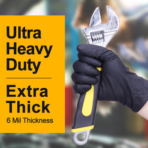 Orange Nitril-Gummihandschuhe Schwerlast 100 Stück Einweg Wasserfest Lebensmittelecht Allergikerfreundlich mit Gratisprobe - Product Image 3