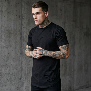 เสื้อยืดเปล่าสีดำและสีขาวสำหรับผู้ชาย ผ้าฝ้ายแท้ 100% แบบ OEM สั่งทำพิเศษ - ผ้า Oxford เป็นมิตรกับสิ่งแวดล้อม น้ำหนัก 180 กรัม ระบายอากาศได้ดี ทรงพอดีตัว สวมใส่สบาย - Product Image 2