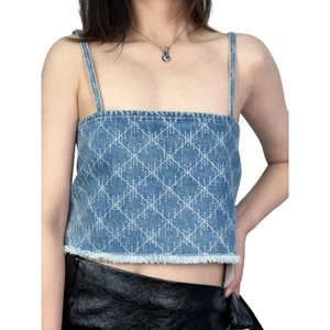 Chaleco Corto de Mezclilla para Mujer, Diseño Nuevo de Verano, Estilo Camisola, OEM - Product Image 3